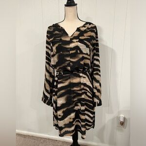 Mossimo shirt dress animal print with belt